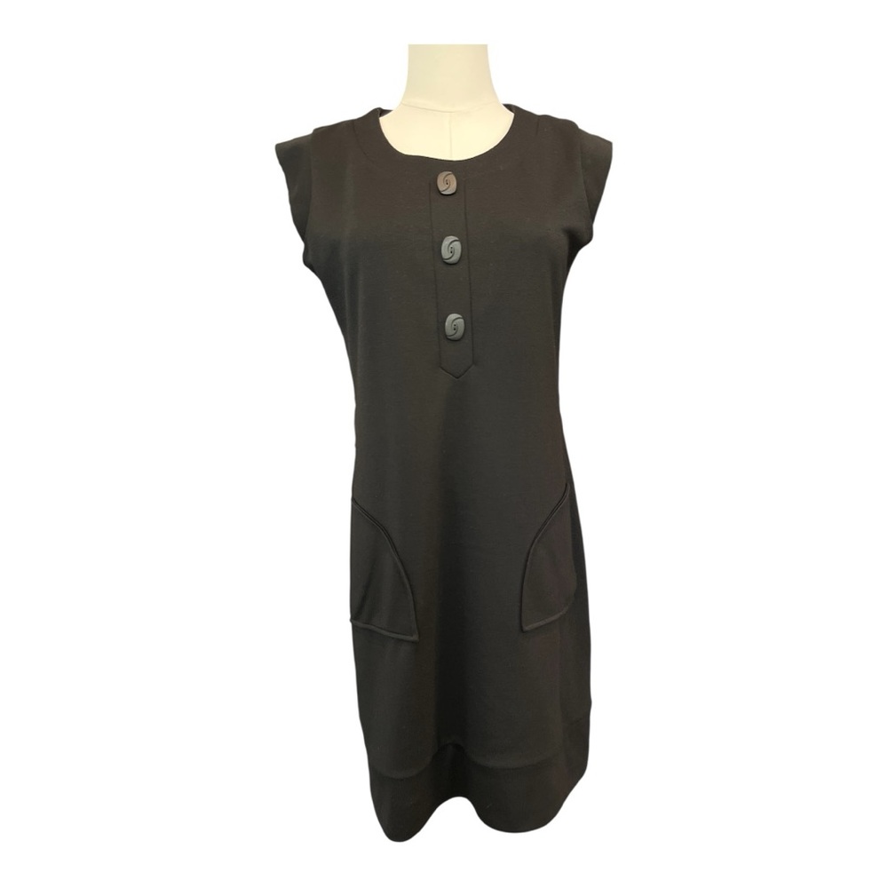 🖤 EUC RONNIE NICOLE Black Cap Sleeve Sheath Dress | Size 6